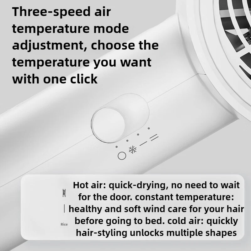 220V 헤어 드라이어 1800W 고출력 헤어 드라이어 음이온이 포함된 뜨겁고 차가운 두 개의 기어 일정한 온도 헤어 케어 기능