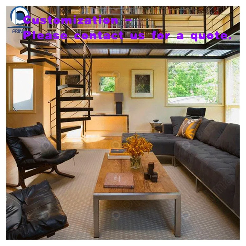 custom.Prima Carefully Crafted Rotate Steel Customized Prefabricated Metal Staircases Curved Staircase