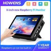 8 inch Monitor Suit for Raspberry Pi 5 4 3 Monitor 1280x800 HDMI USB Type-C for Orange Pi DIY Projects Surveillance Display