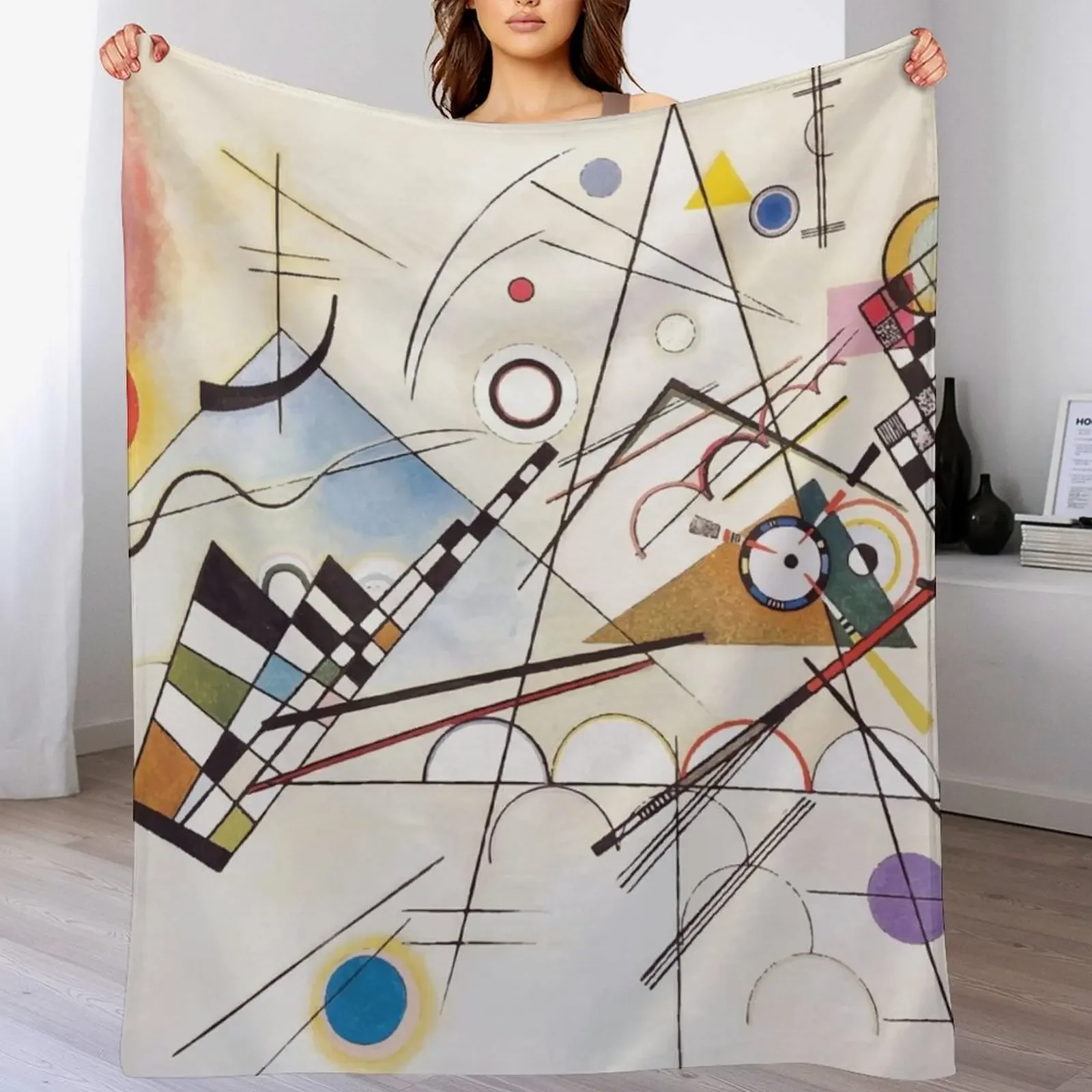 Wassily Kandinsky | Composition VIII Throw Blanket Decorative Soft Throw Blanket for Couch Sofa