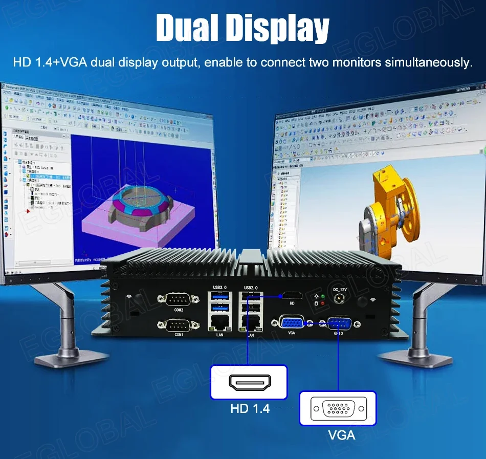 Hot sale Fanless Industrial Computer NUC Core i5/ i7 6*RS232 COM Portable Mini PCs Win10/Linux Industrial Mini PC