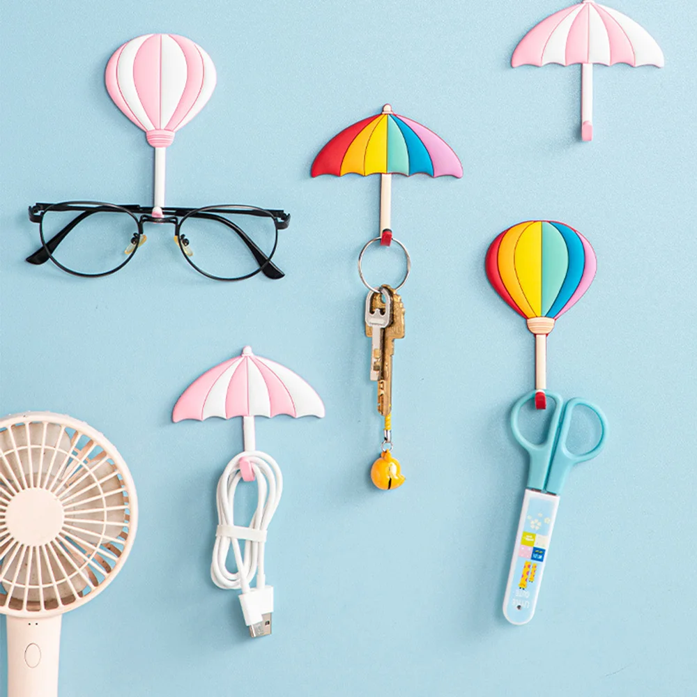 Cute Cartoon Animal Hooks Silicone Self Adhesive Hook No Punch Headphone Cable Sticky Hooks for Wall Refrigerator Door Decor