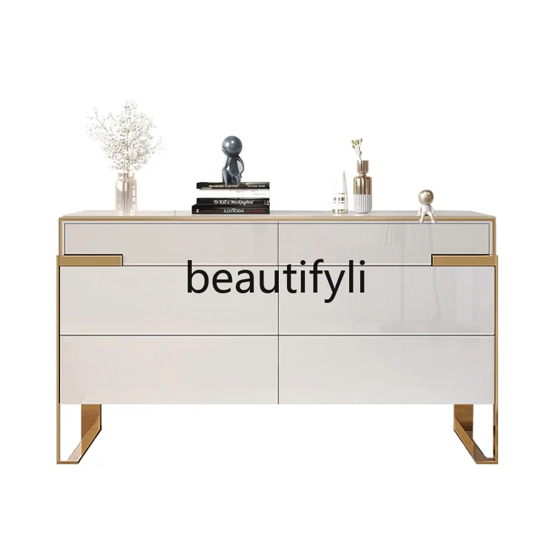 

Six chest cabinet light luxury door cabinet modern simple side cabinet large capacity household drawer solid wood