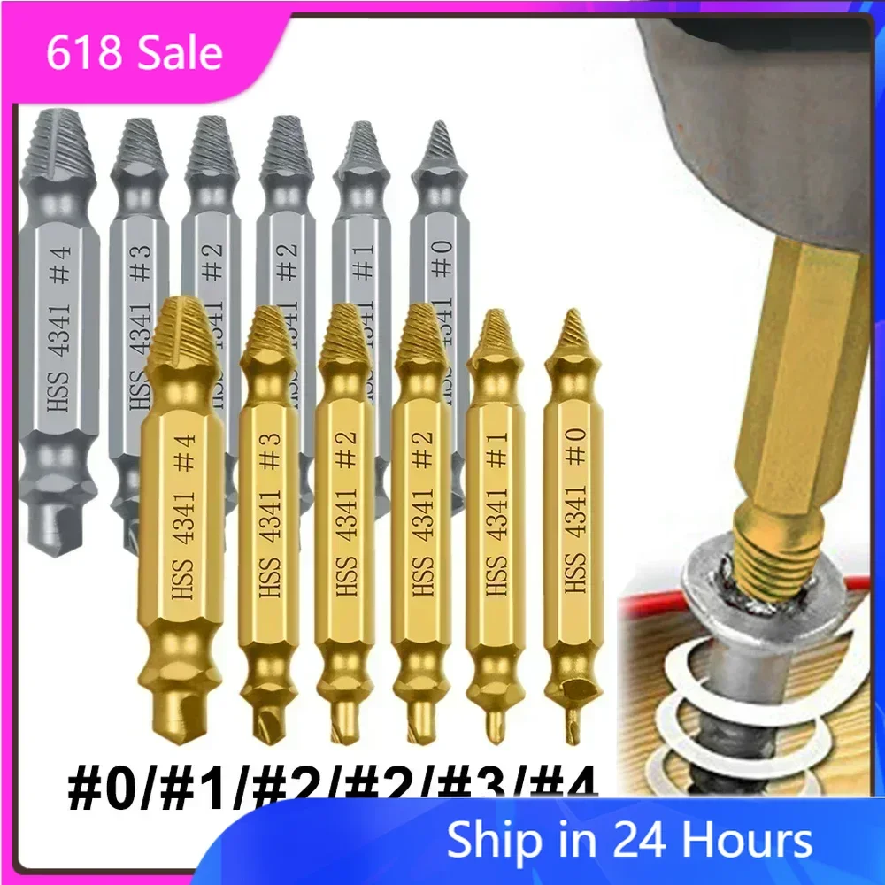 

6PCS Damaged Screw Extractor Double Head Screw Slide Tooth Removal Great for Stripped Broken Stuck Screw Easily Remover Tools