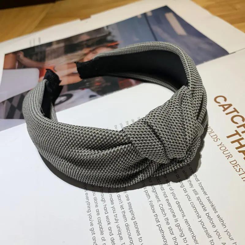 Hochwertiges Stoff-Haarband mit Knoten, breiter Kante, rutschfest, modisches Haar-Accessoire für Damen – Detail 15