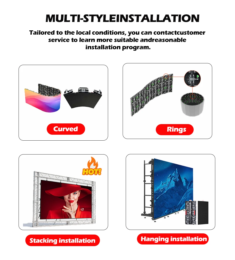 JINBOSHI P3.91/P4/P4.81 Indoor-Outdoor LED Rental Stage Screen IP65/IP45 5000cd