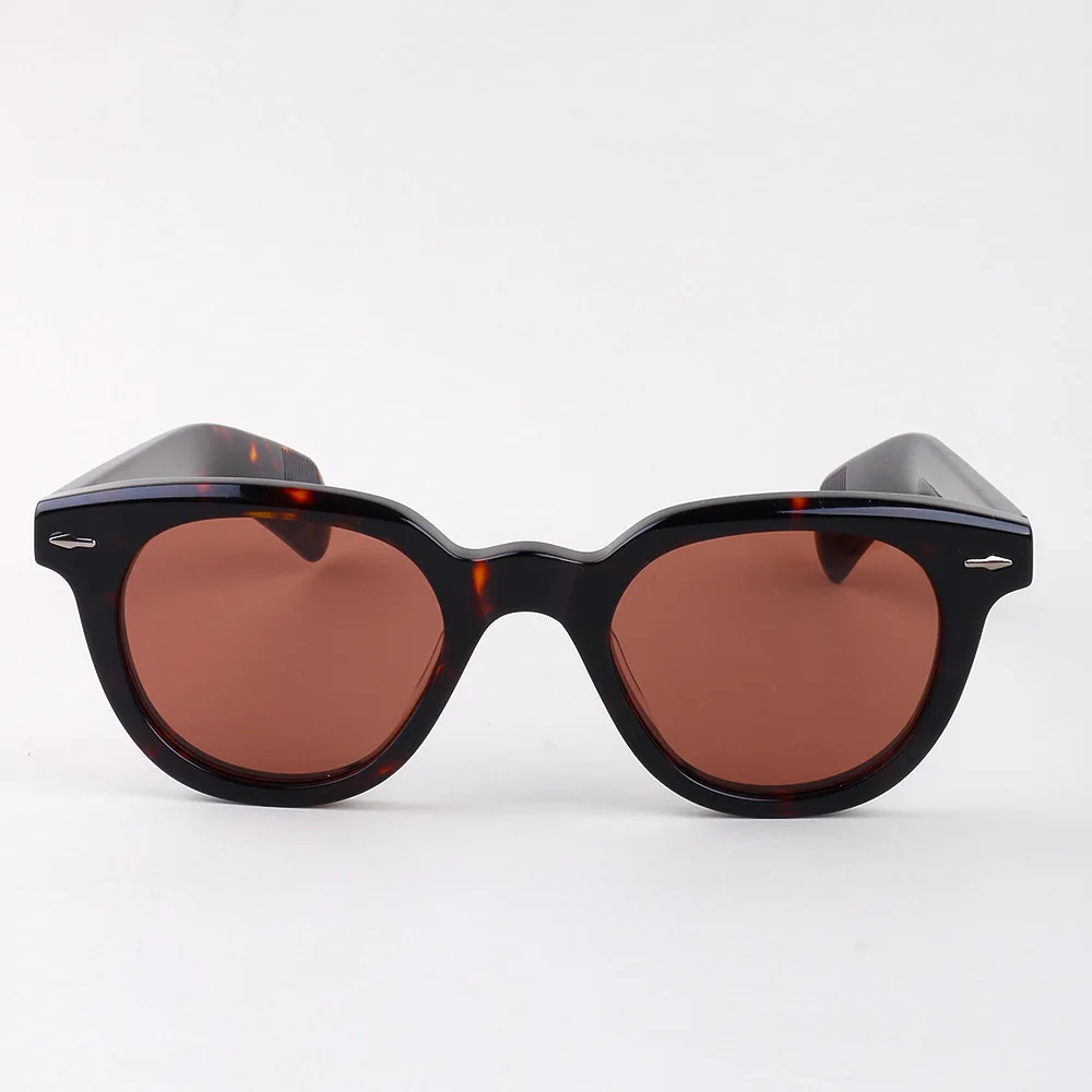

2025 retro round fashion new product board rice nail men and women sunglasses uv400 board sunglasses men classic simple