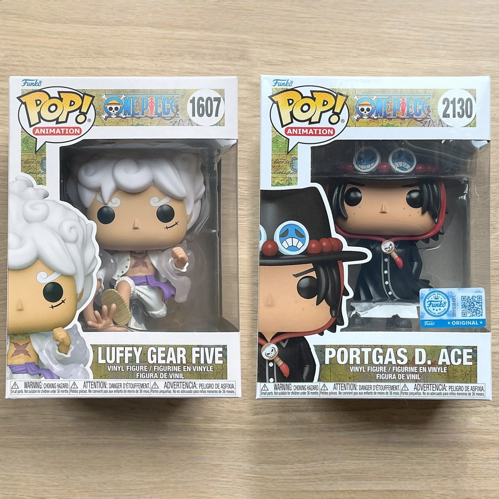 Figura de One Piece Luffy Gear Five y Portgas D. Ace, Éxito de Ventas, Oferta Especial, Funko Pop, Figura de Edición Limitada con Licencia Oficial