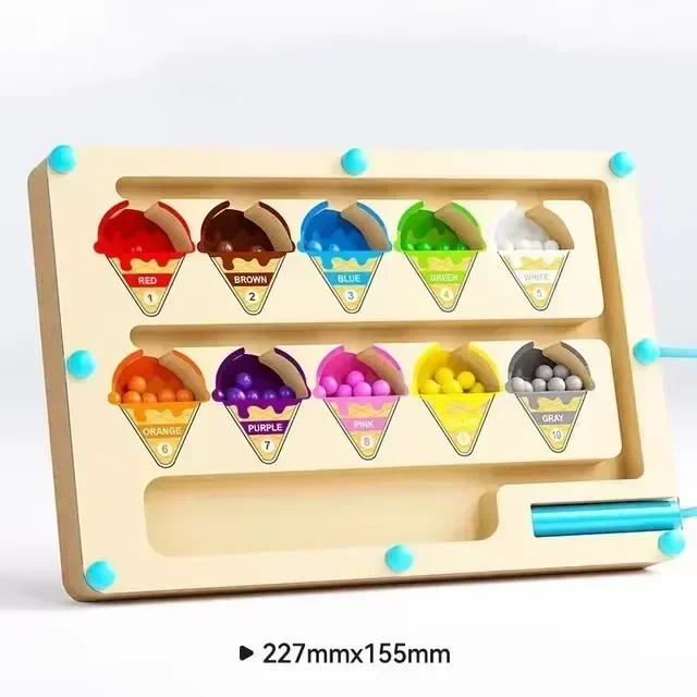 Puzzelbord voor vroeg onderwijs Magnetisch doolhofbord Kleursorteerspel Tellen Speelgoed Houten magneetpuzzels Educatief speelgoed Cadeau