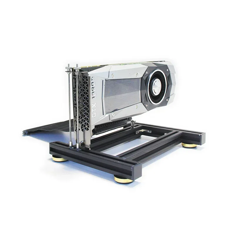 Suporte de placa gráfica externa diy, placa multigráfica fixa + suporte de entrada de fonte de alimentação atx, base de gpu suporte de metal ajustável