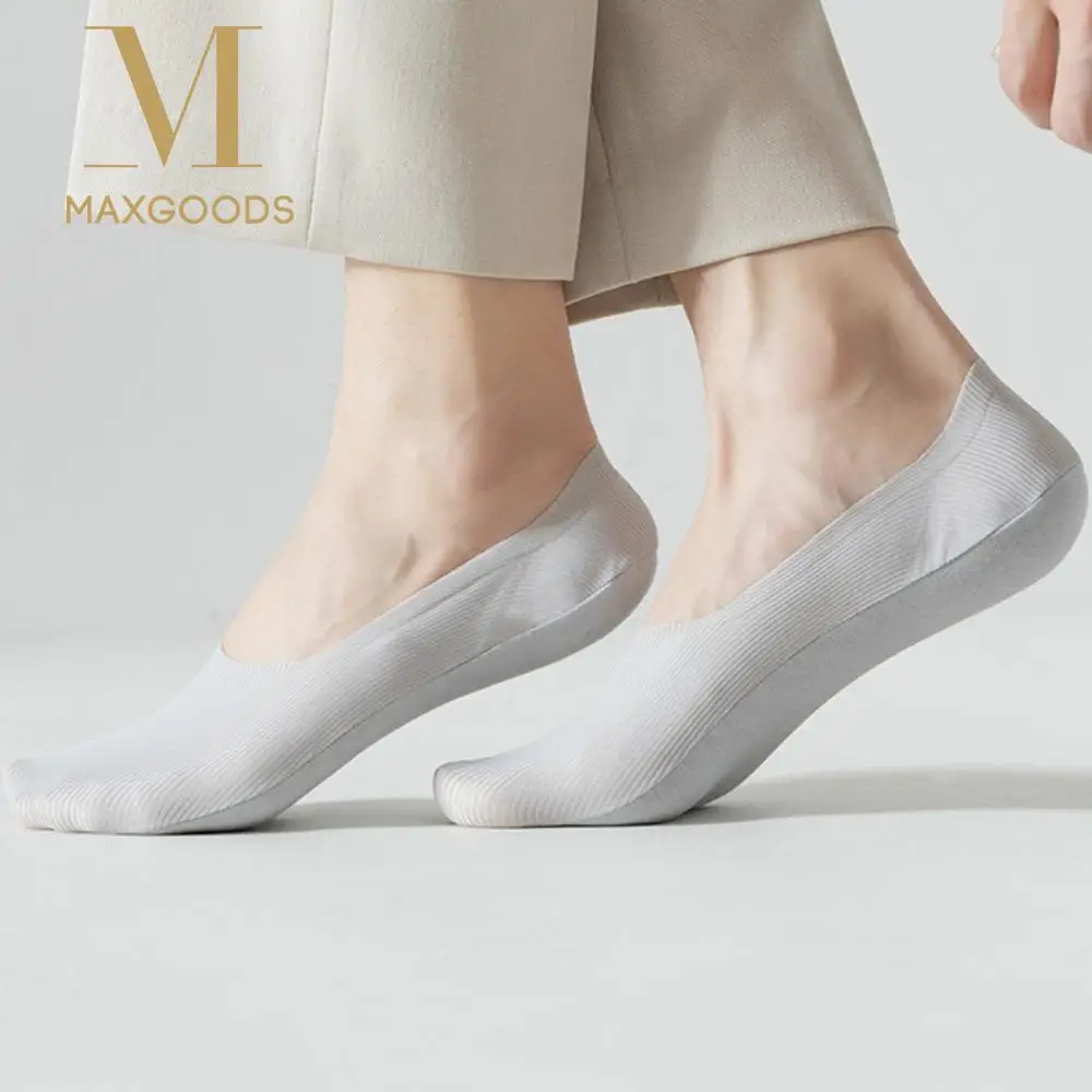 

Casual Anti-Slip Men's Boat Socks No Trace Breathable Invisible Boat Socks Cotton Thin Ice Silk Socks Summer
