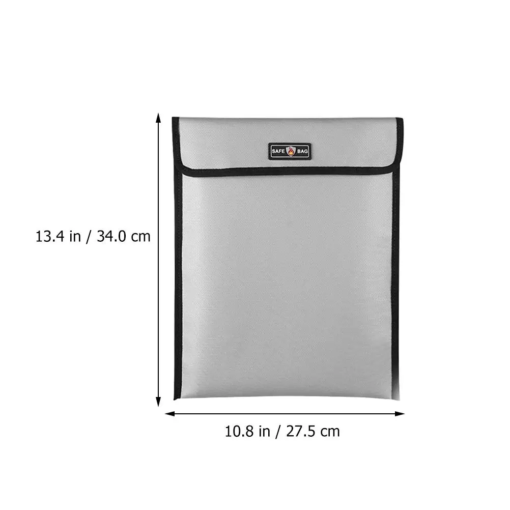 Fireproof File Bag Waterproof Document Storage Folder 1000 Degree Silicone Glass Fiber Cloth Multifunctional Pouch For Men Women