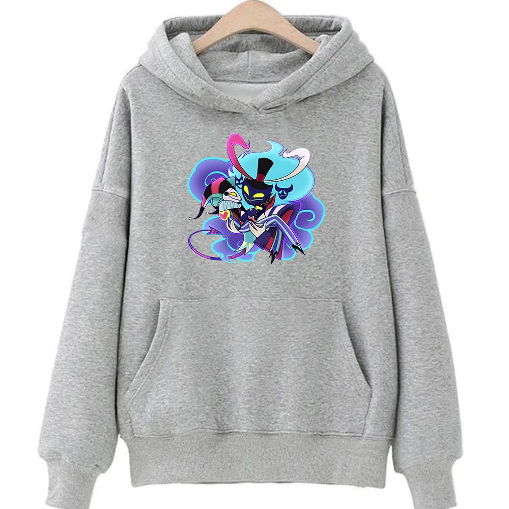 Anime Print Hooded Helluva Boss Comfortable Manga Sweatshirts Cartoon Print Cute Hooded Clothing Sudaderas Harajuku Kawaii Hoody