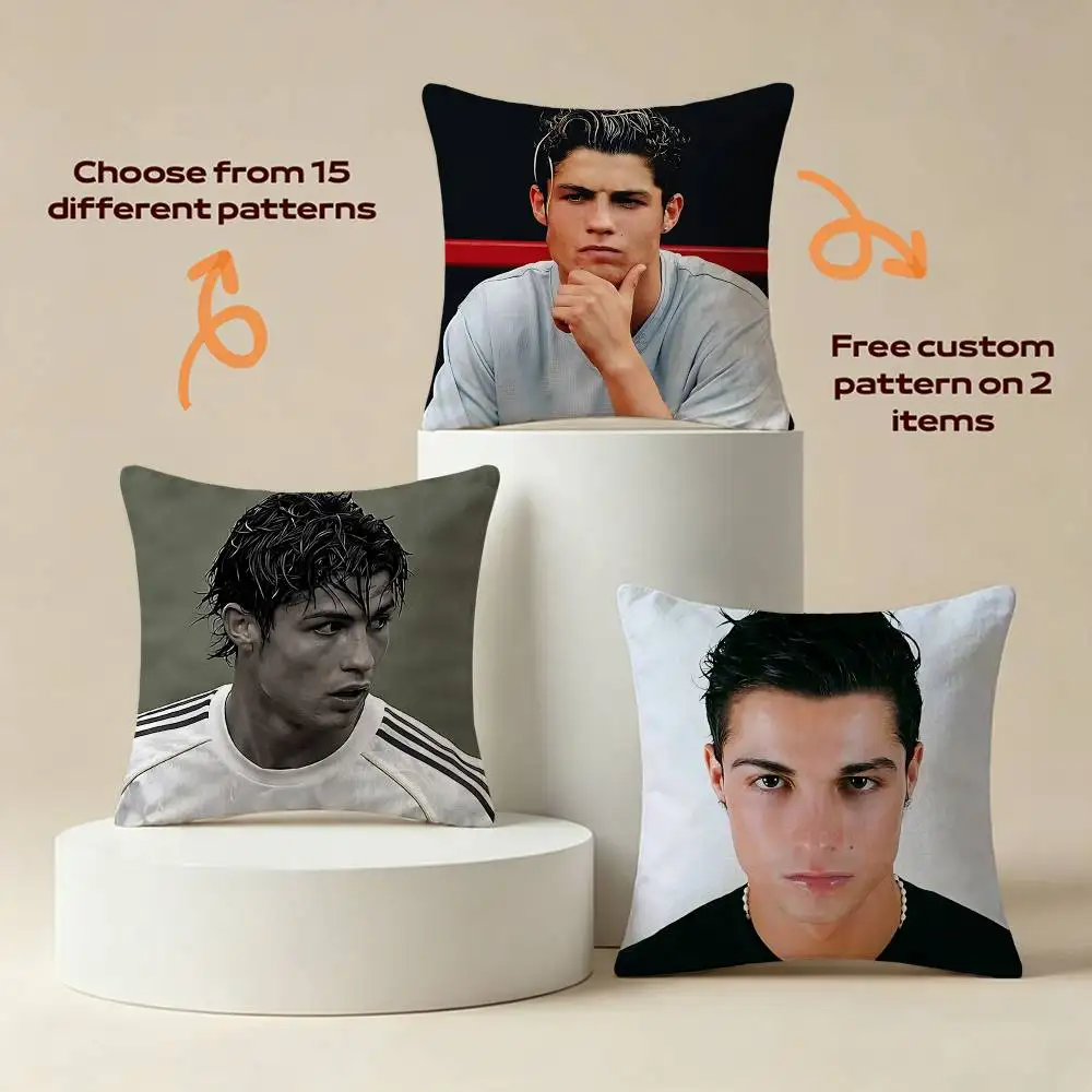 CR7-R-Ronaldo The GOAT Square Sofa Pillow Cover Solid Color Living Room Home Decor Cushion Case