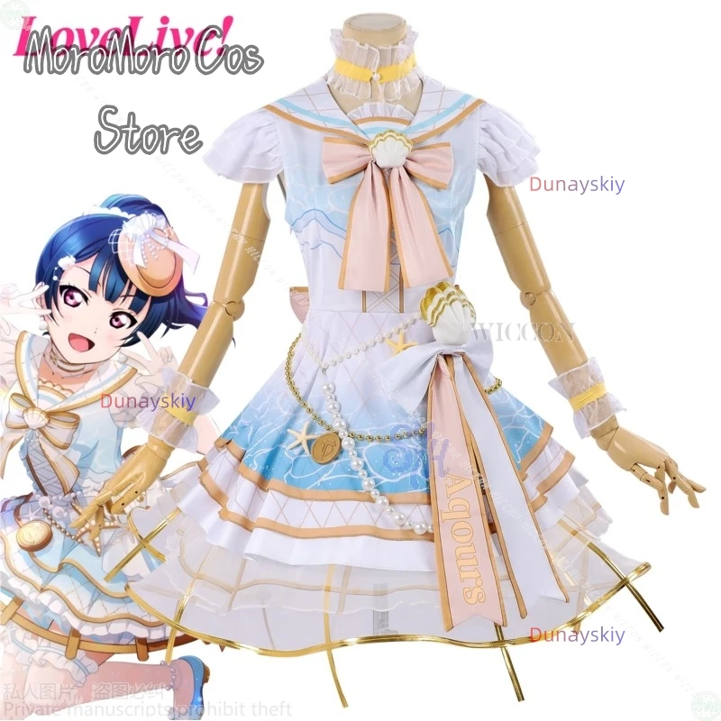 

Мацуура Канан Косплей LoveLive! Солнце!! Аниме 코스프레 Seashell Lolita Kawaii Торт Платье Идол Униформа Парик Лук Хэллоуин Вечеринка