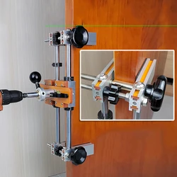 Wooden Door Lock Hole Opener Kit Lock Mortiser Door Fitting Kit w/3pcs Cutters & Accessories Door Slotter Mortising JigTools