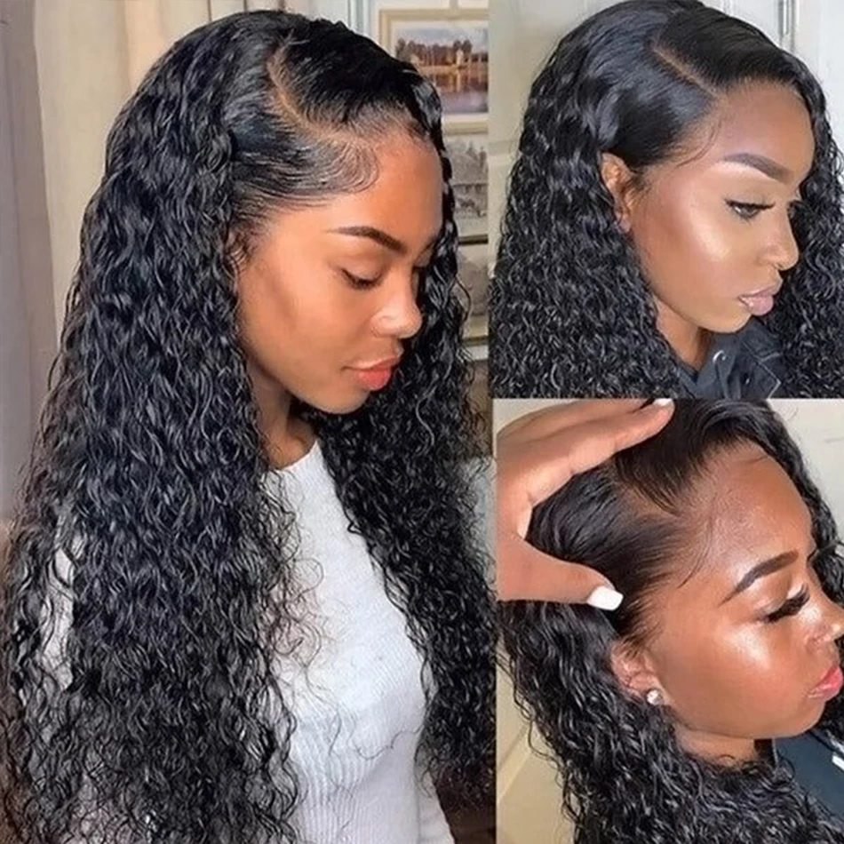 Indian Water Wave Bundles With Closure Wet and Wavy Curly Human Hair Bundles 12A Remy Hair Weave 3 Bundles With Frontal 13X4