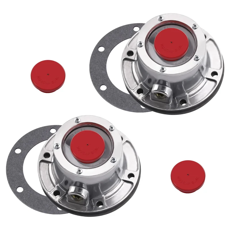 

343-4024 Trailer Hub Caps For Stemco,Aluminum Hub Cap For Trailer Axle With Extra 4 Rubber Plugs And Gaskets(Pack Of 2)
