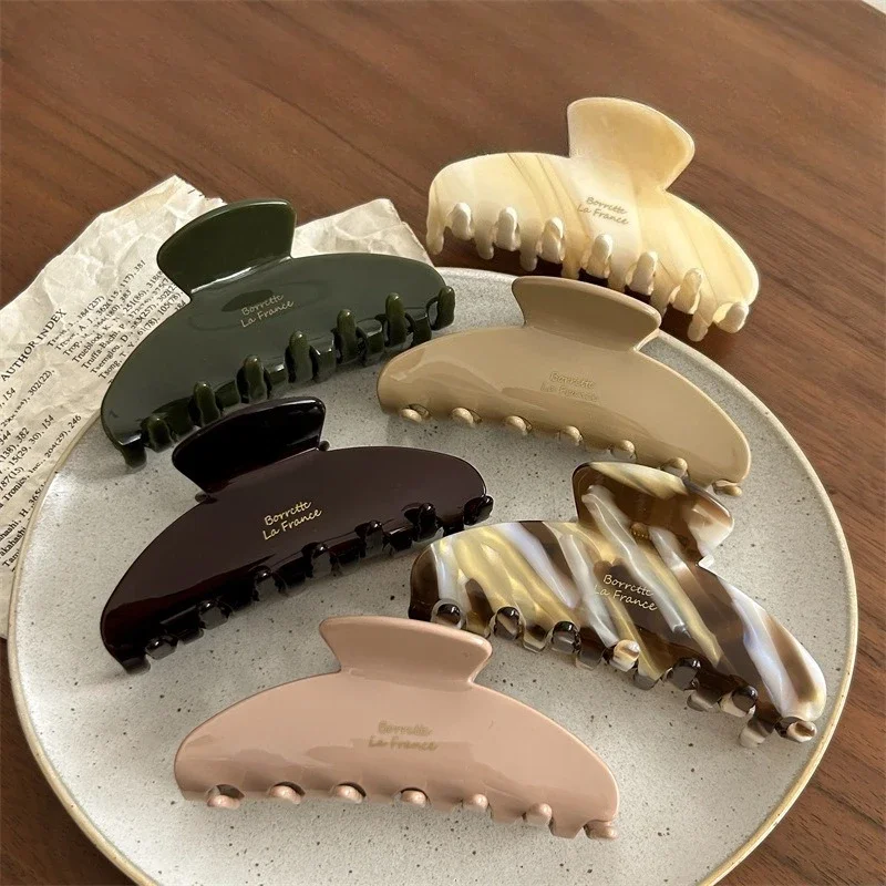 

Цветная заколка для волос Ins Morandi, простая заколка из ацетата, заколка премиум-класса для волос, темпераментная заколка в виде акулы