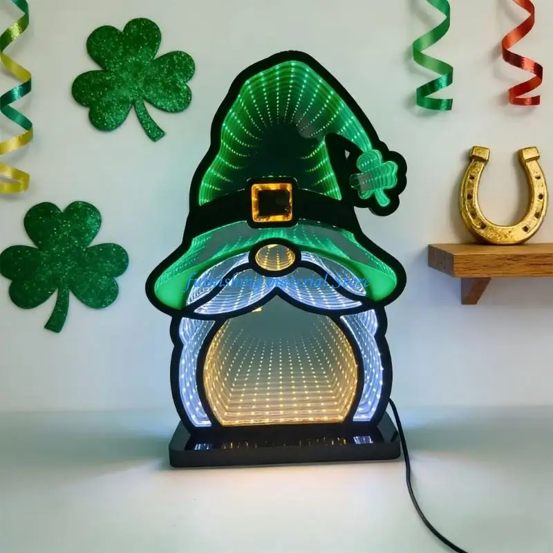 Y5GD LED Light Gnomes Traditional Ornament St. Patrick PVC Texture Perfect for Creating Festival Atmospheres