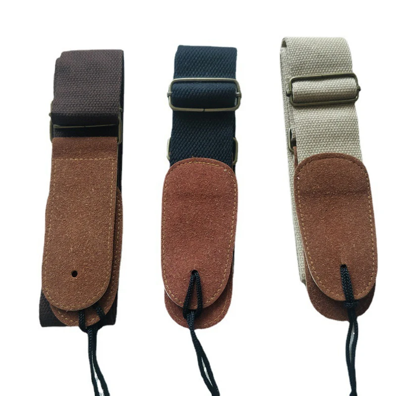 Guitar Strap Multicolor Guitar Strap Adjustable Acoustic Guitar Leather Head Woven Bass Electric Guitar Bag Accessories