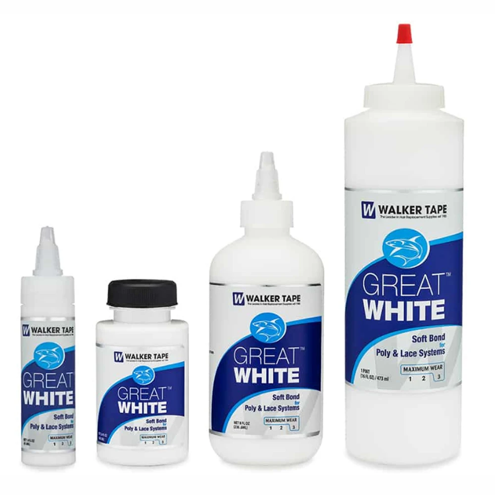 

Клей для парика Walker Tape Great White Hair Adhesive Soft Bond Adhesives Клей для поли и кружевных систем Водонепроницаемый клей для волос для кружевного парика