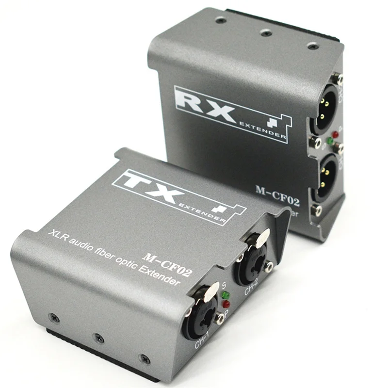 A69Z XLR Balanced Audio Transmitter Receiver Over SC Fiber Optical Extender Up To 20Km 1/2 CH XLR Audio Fiber Optical Extension