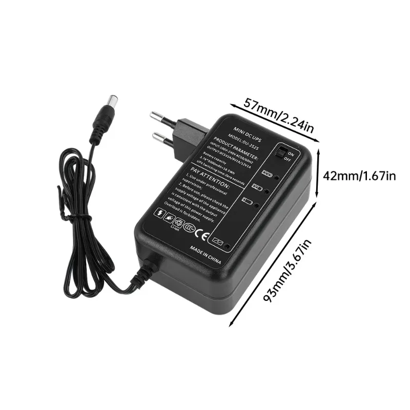 AC 100-240V To DC 5V/9V/12V UPS Power Supply 5000mAh Backup for Modem Camera
