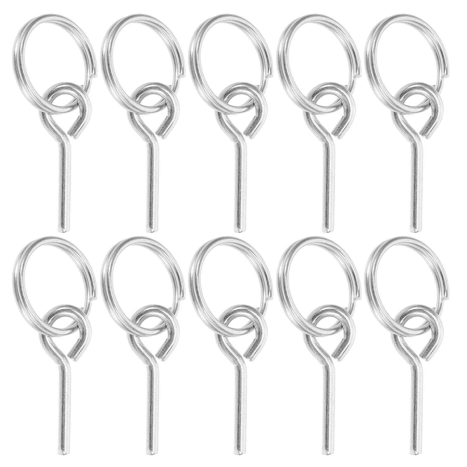 10 Pcs Tent Accessories Camping Accessory Fixed Connect Pins Suite Rope Silver Travel