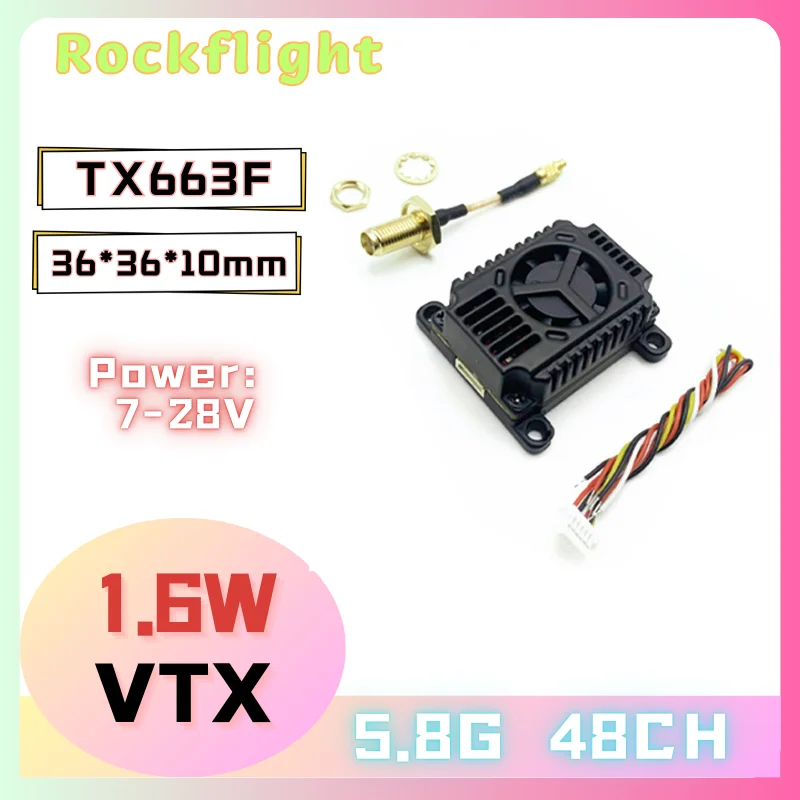 الترا 1W6 5.8GHZ 48CH 1600mW 1.6W قابل للتعديل FPV VTX 7-28V الارسال ل RC طائرة بدون طيار طويلة المدى الإطار كوادكوبتر