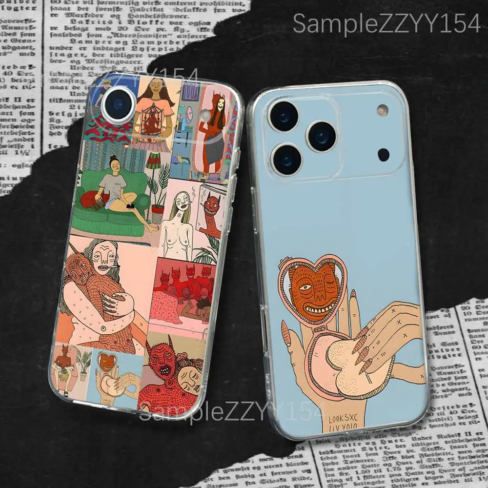 Polly Nor Art For iPhone 17,16,15,14,13,12,11 Plus,Pro,Max,XR,XS,X,7,8 Plus,SE,Mini Transparent Dustproof Soft Phone Case