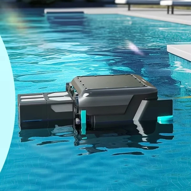 Hot Sales Solar-Powered Robotic Pool Cleaner with Self-Parking Technology Cordless Ground Pool Skimmer Conveniently Automatic