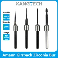 Fresas dentales Amann Girrbach Zirconia DC, herramientas de taladro recubiertas de diamante, diámetro de cabeza de 0,3/0,6/1,0/2,5mm