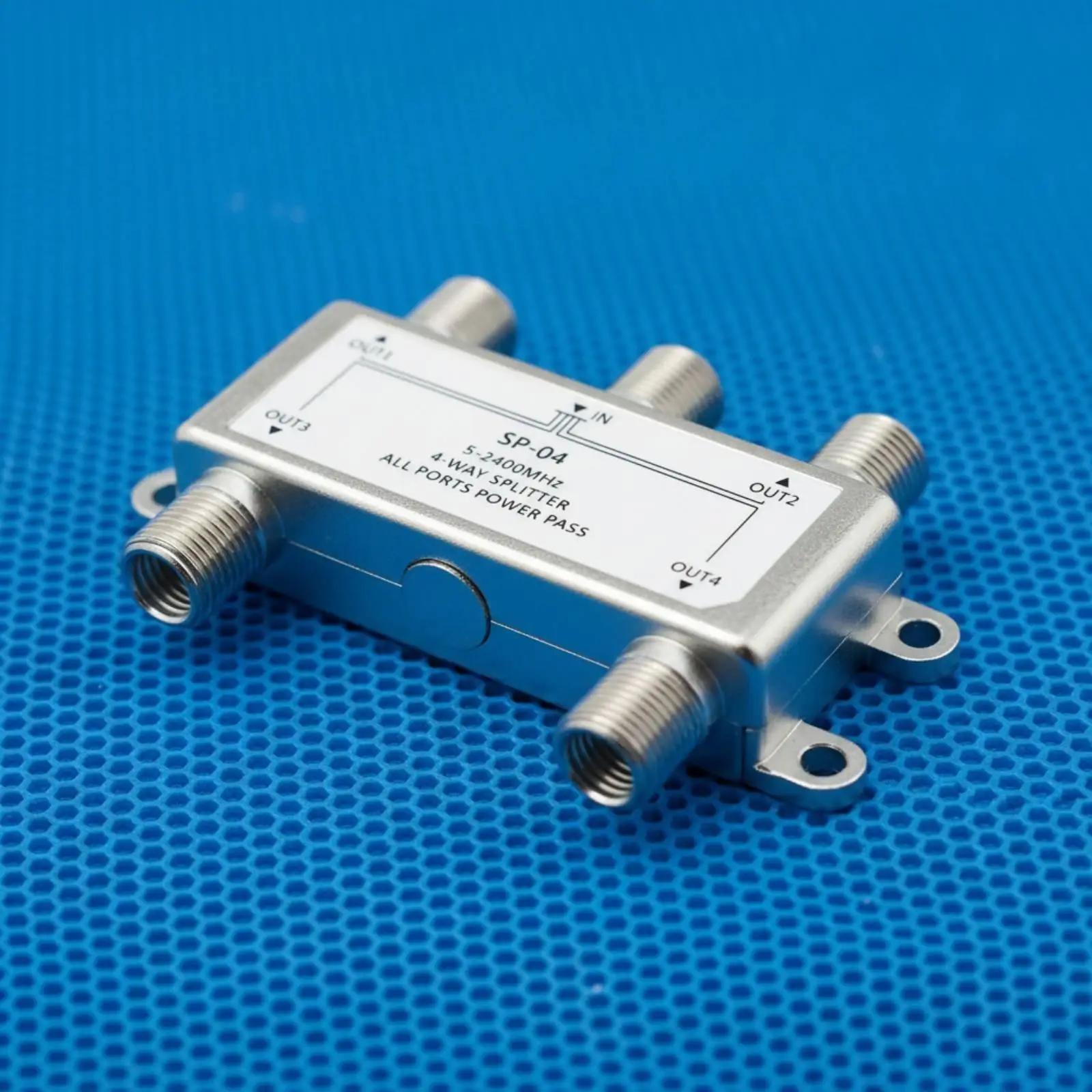 1-in 4-out F-Connector Splitter 5-2400MHz Wideband 4-Way Coaxial Splitter