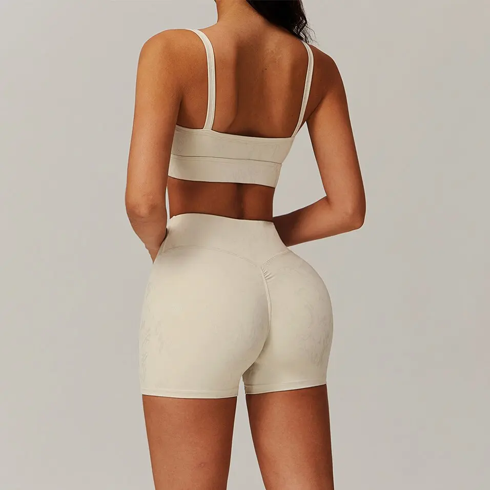 Shorts athlétiques taille haute pour femmes, ensembles de soutiens-gorge de luxe, leggings de sport, pantalons de motard en plein air, combinaisons de yoga, collants d'entraînement Scrunch