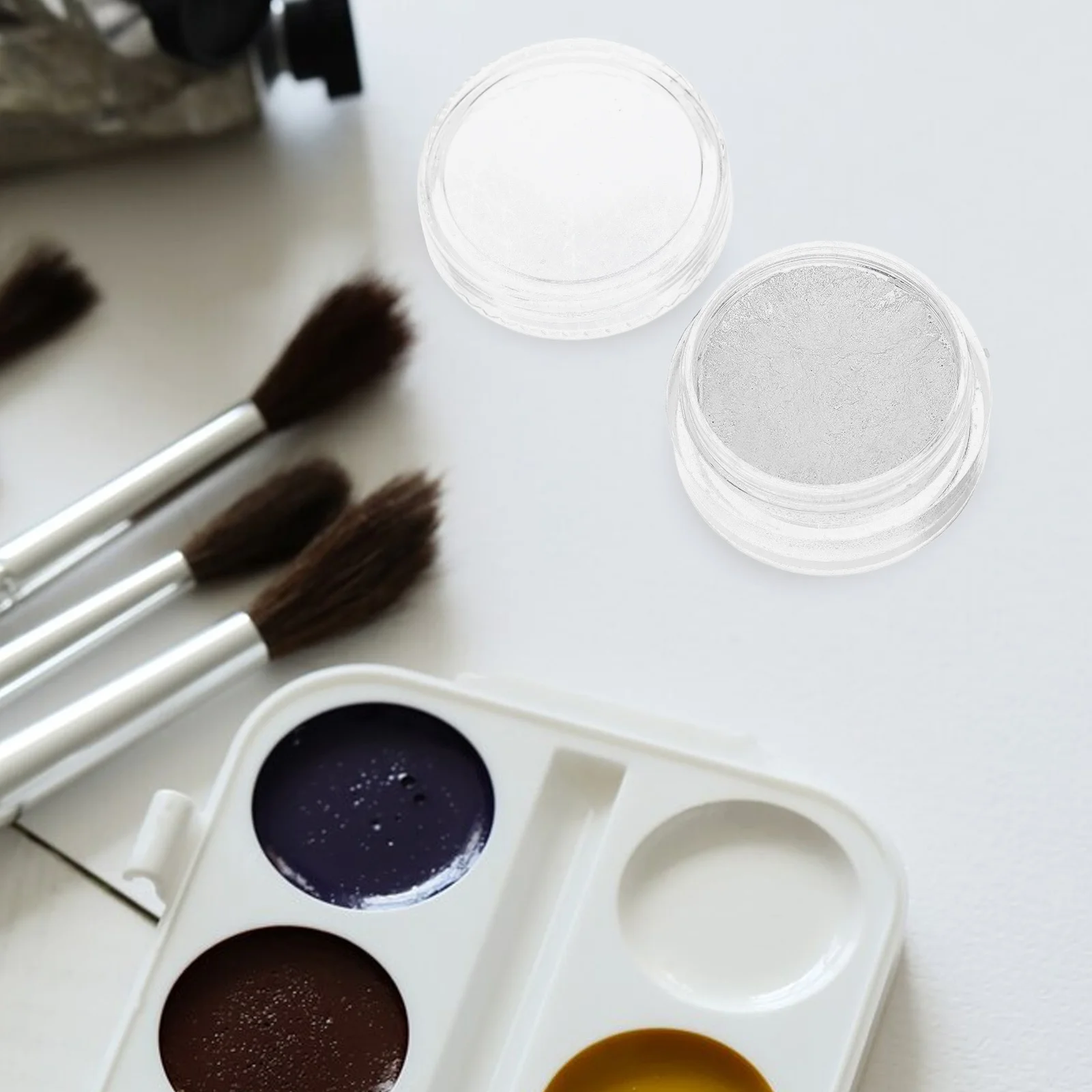 

2pcs Glitter Watercolor Paint Set 5Ml Metallic Solid Pigment Travel Watercolor Painting Supplies For Fabric Canvas Art Craft Kit