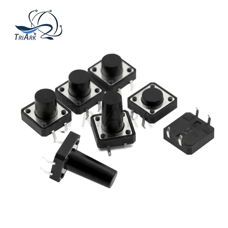 50-100Pcs/lot 12x12mm Tactile Push Button Switch 12*12*4.3/5/6/7/8/9/10/11/12/13/14/15/16mm 4 Pin Micro Panel Tact Switches