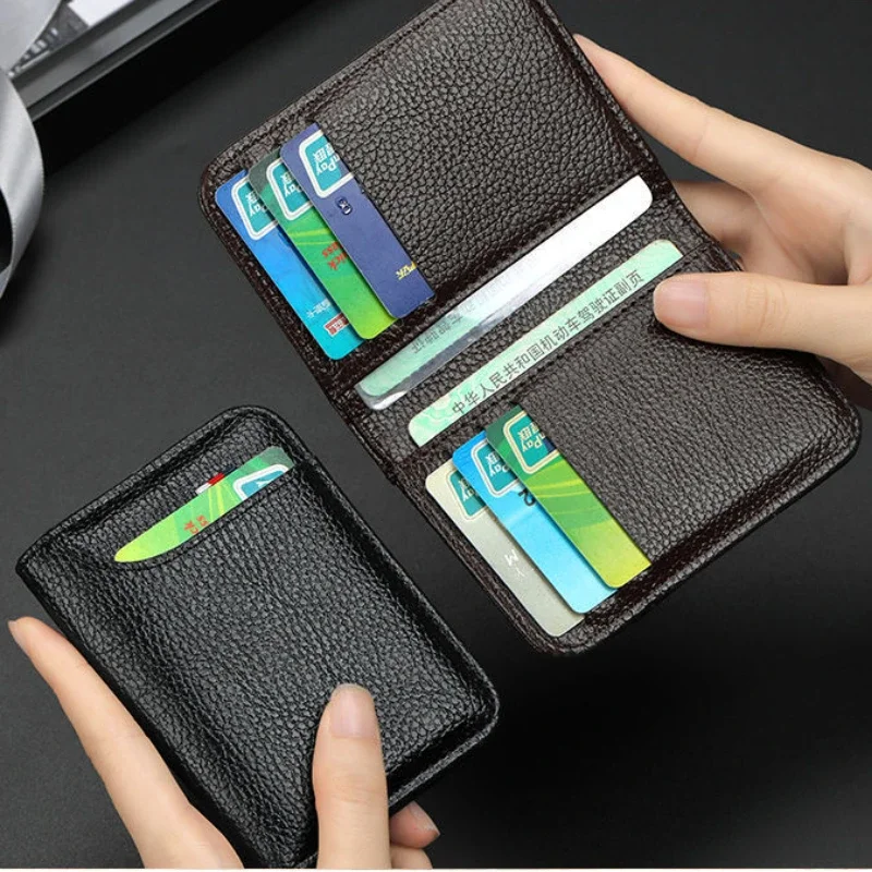 

Men's Pu Coin Purse Card Holder Thin Mini Wallet Card Storage Bag Unisex Exquisite Rfid Blocking Bank Card Cash Storage Pouch