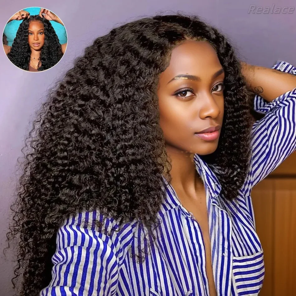 

5x5 Curly Wigs 30 Inch Lace Frontal Glueless Wig Human Hair Ready to Wear Front Deep Wave Brazilian Wig on sale For Women Choice