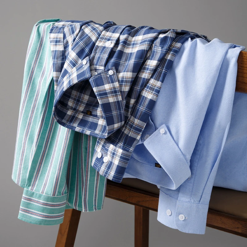 11XL 9XL Men's 100% Pure Cotton Flannel Soft Regular-fit Long Sleeve Brushed Shirt Single Pocket Comfortable Casual Plaid Shirts