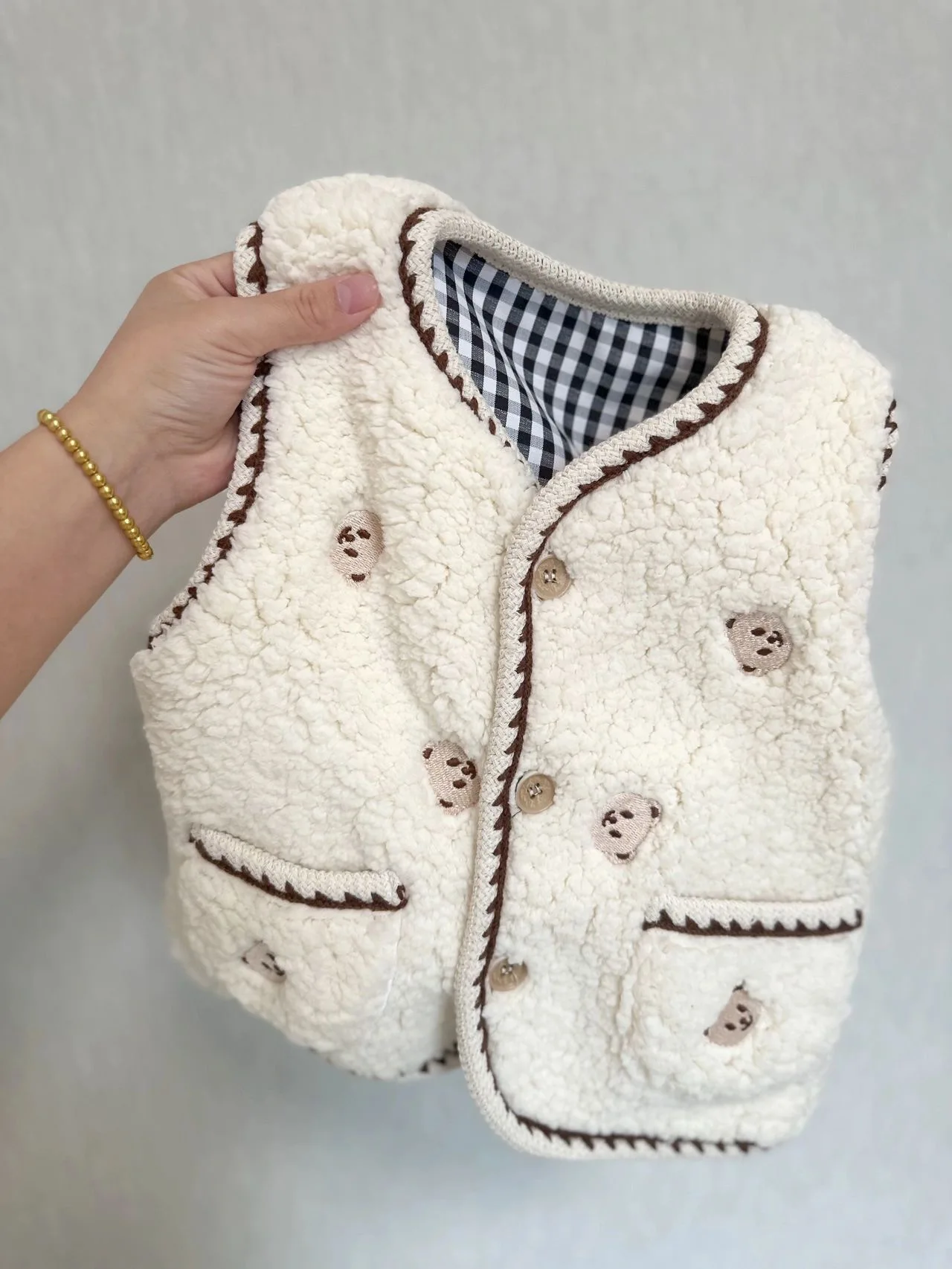 Children\'s Sleeveless Pure White Thickened Single-breasted Lace Bow Girl Casual Cute Vest Jacket