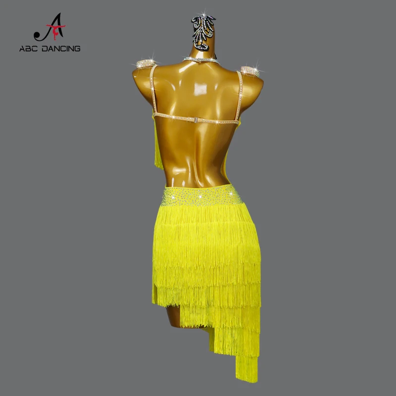 2024 Latin Dance Fringe Dress Professional Competition Skirt Sexy Ball Wear Girls Outdoor Clothes Line Suit Kids Prom Customized