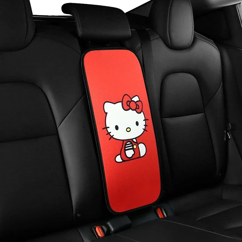 Sanrio Genuine Car Front Armrest Box Rear Cup Holder Protective Pad Hello Kitty Cartoon Car Cute Decorative Accessories Gift