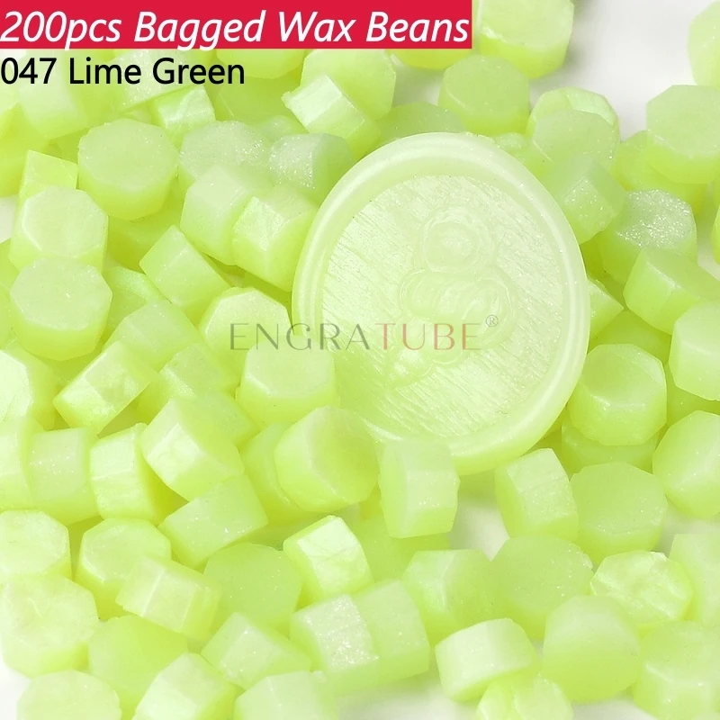 200pcs/bag Wax Sealing Beads Green Blue Series Octagon Wax Self-sealing Bag For Envelope Letter Wedding Invitation Scrapbooking