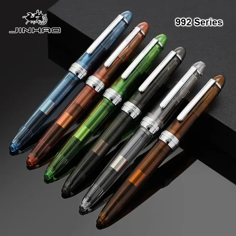 Jinhao 992 Fountain Pen Luxury Pen Elegant Calligraphy Ink Pens Transparent Color Writing Office School Supplies Stationery