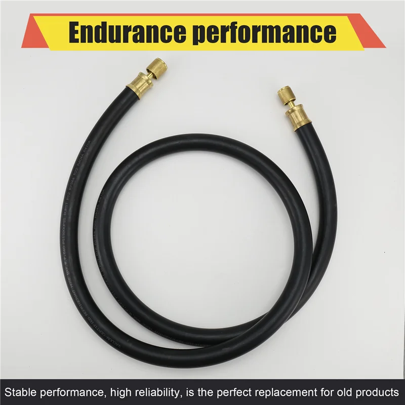 Schwarzer Kältemittelschlauch mit hohem Durchfluss, 6 Fuß Länge, 1/2 Zoll Durchmesser, 3/8 Zoll bis 1/4 Zoll inklusive Anschlüsse