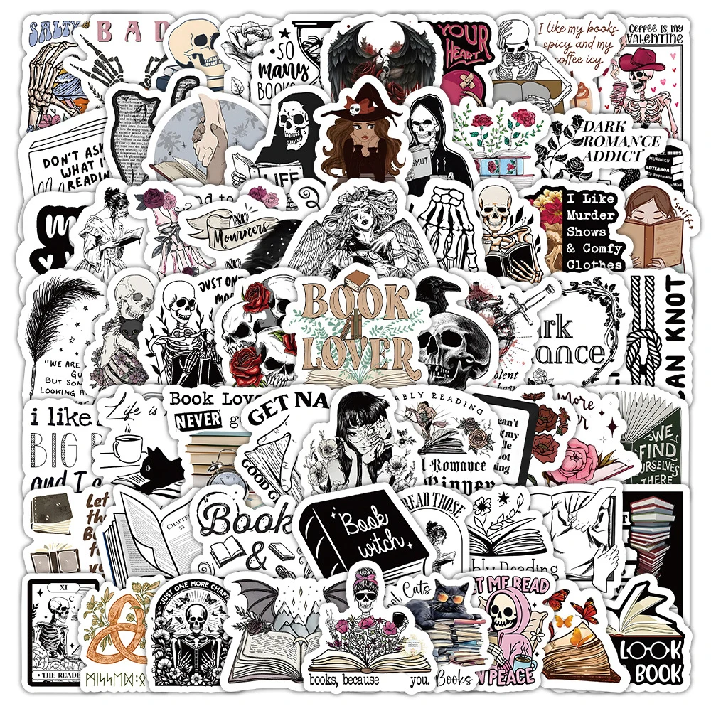 10/30/50/103pcs Dark Romance Addict Reader Stickers Cool Gothic Style Graffiti Decals Phone Motorcycle Scrapbook Cartoon Sticker