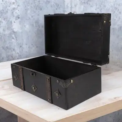 

Premium Wooden Jewelry Holder Box with Metal Frame Finish Trinket Storage Case for Ring Earring Necklace Collection