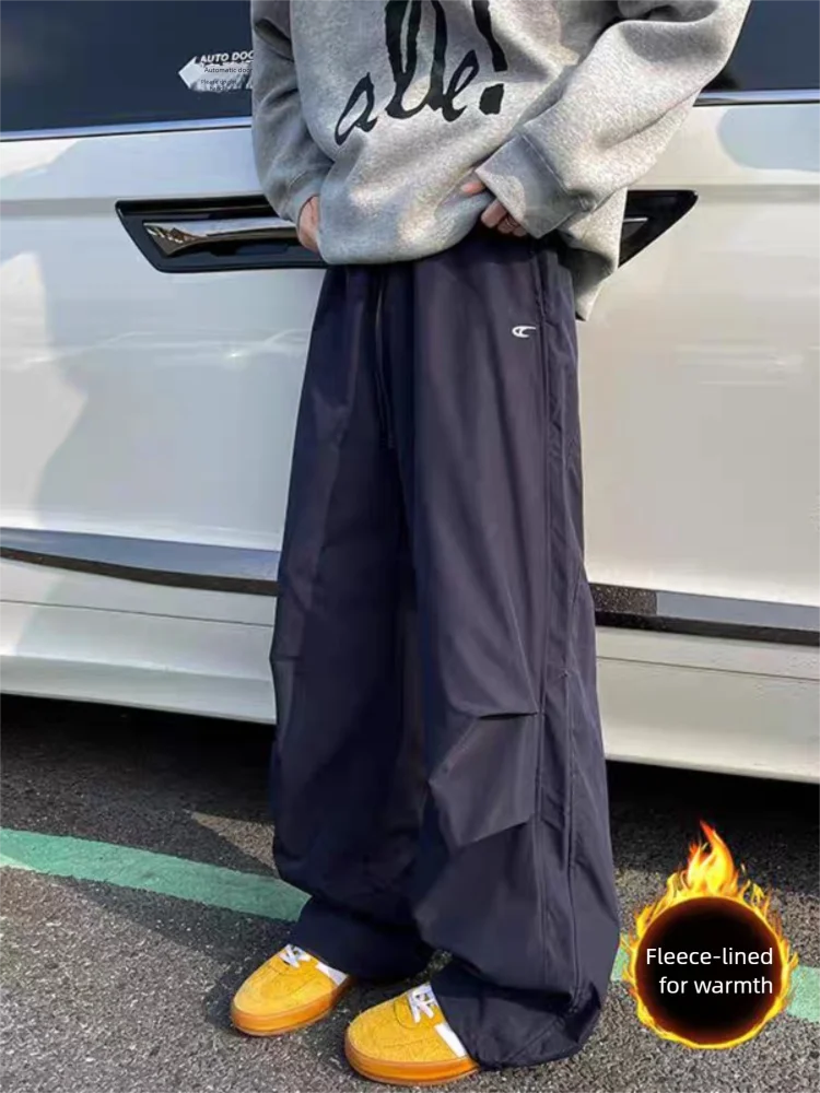 

Мужская осенне-зимняя новая коллекция плюшевых брюк, корейская версия, свободные повседневные спортивные брюки для студентов