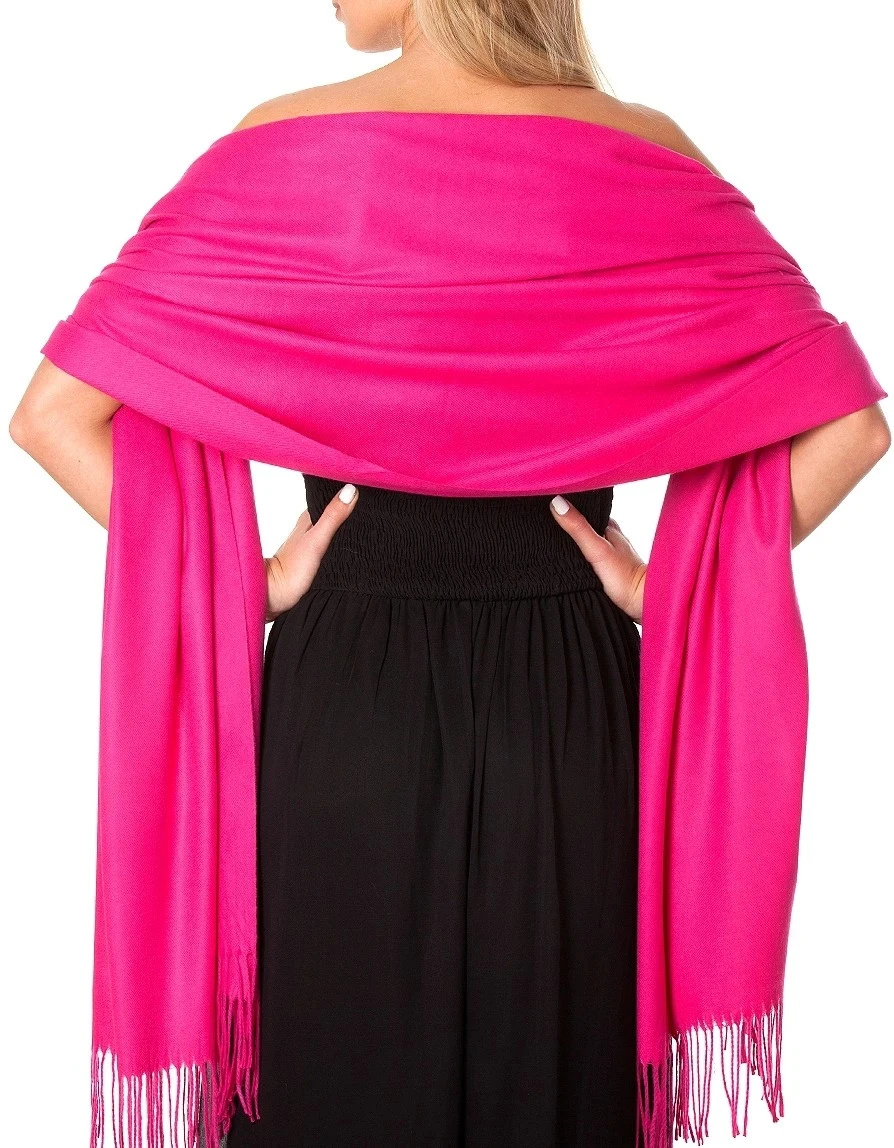 28 ألوان جديد شتاء دافئ الرقبة سرق المرأة الكشمير الباشمينا الزفاف مساء شال التفاف وشاح كبير شرابة بطانية سفر